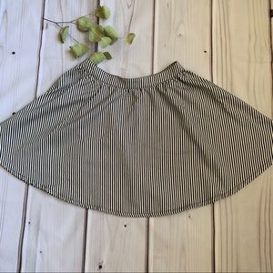Black & White Striped Mini Skirt